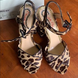 Charlotte Olympia calf hair leopard print heels